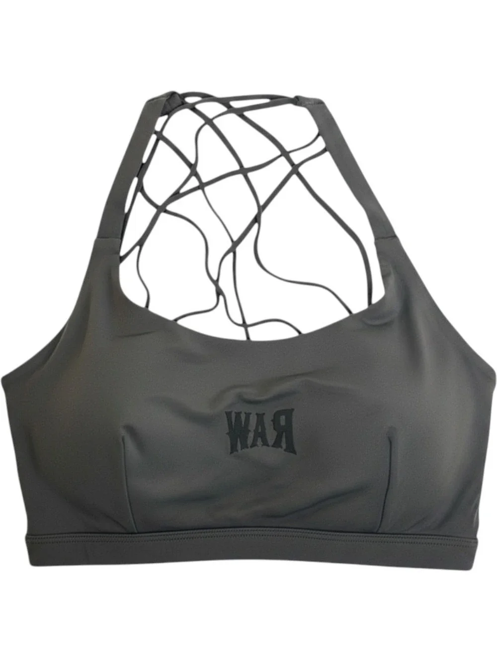 RAWGEAR Womens Medium Grey Strappy Back Sports Bra Workout Fitness Size S